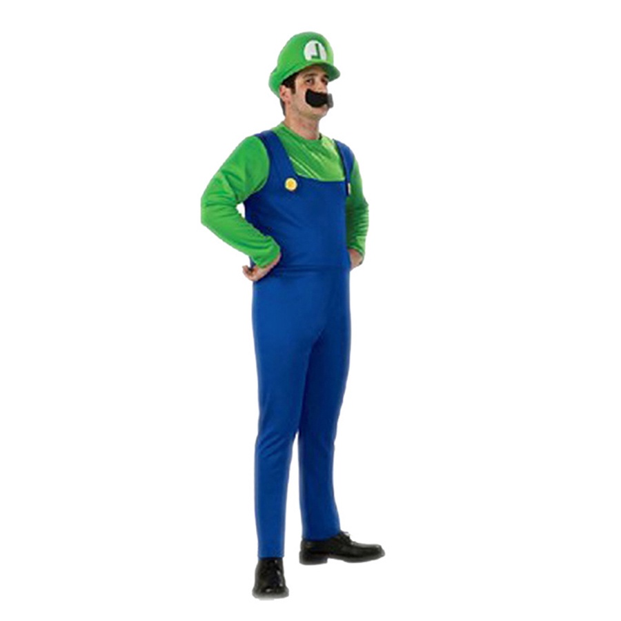 Jom party Super Mario Cosplay Costume Kids Children Adult Luigi Adult ...