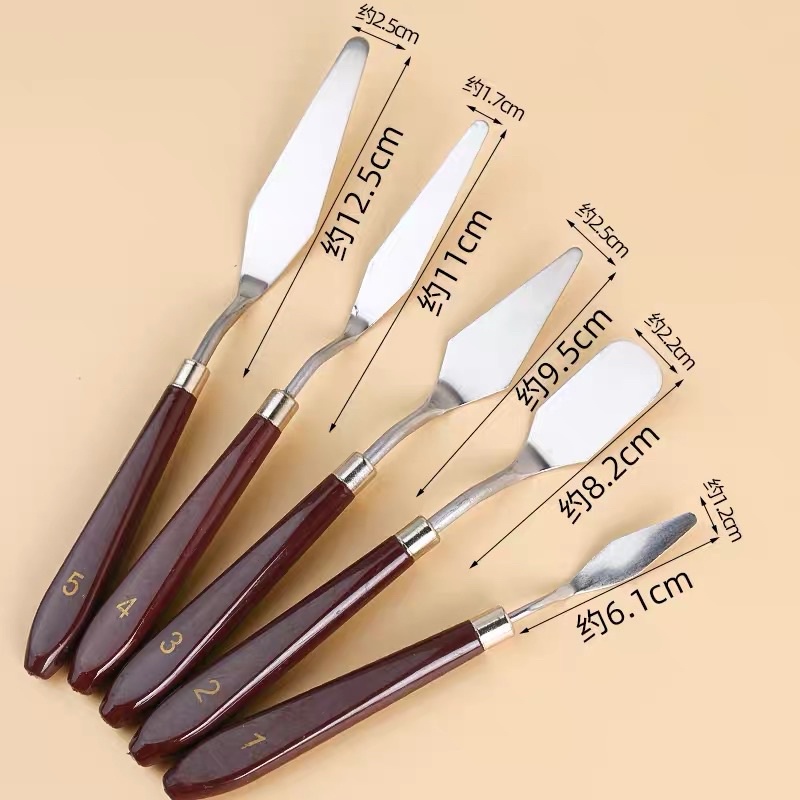 Kek Palette Set 5pcs Icing Buttercream Frosting Wooden Handle Spatula ...