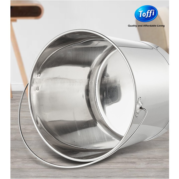 TOFFI Baldi Besi Keluli Tahan Karat Stainless Steel Kitchen Bucket Pail ...