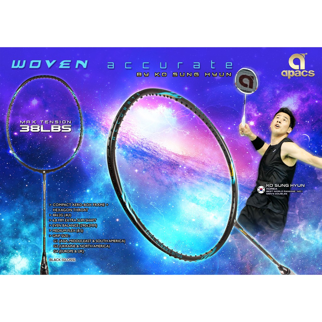 APACS WOVEN SERIES BADMINTON RACKET (ORIGINAL & READYSTOCK) | Shopee ...
