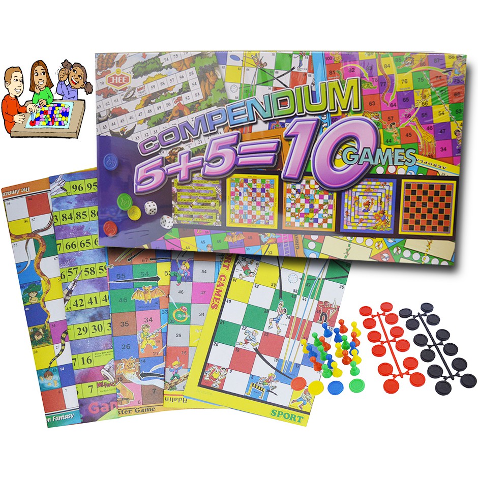 10 In 1 Compendium of Multiplayer Board Games (Draught / Aeroplane / Tarzan  Boy / Sport Game) - 10 Games In 1 Set | Shopee Malaysia