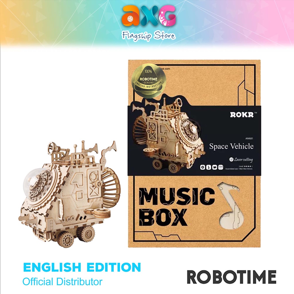 Robotime Rokr 3D Wooden Steampunk Space Vehicle Music Box AM681 ...