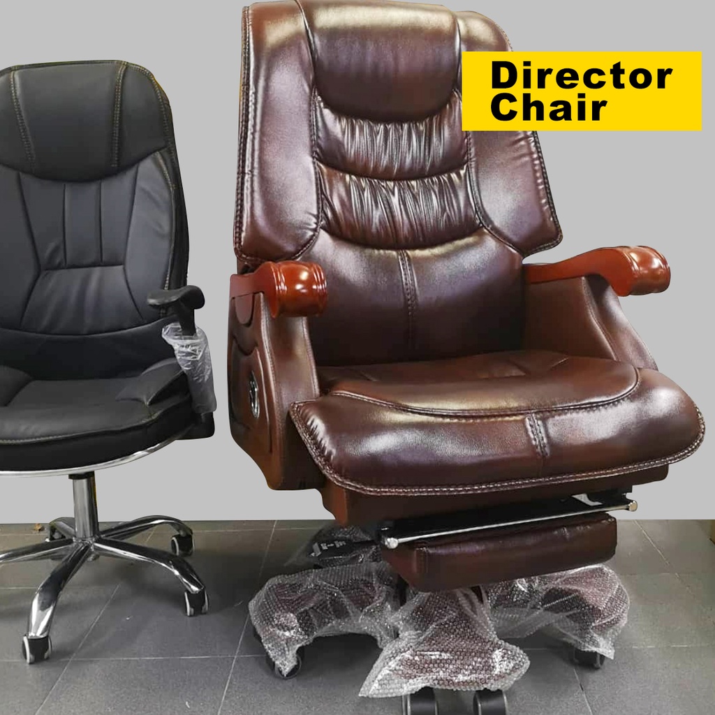 director chair High Back office chair boss chair sofa Wood Adjustable ...