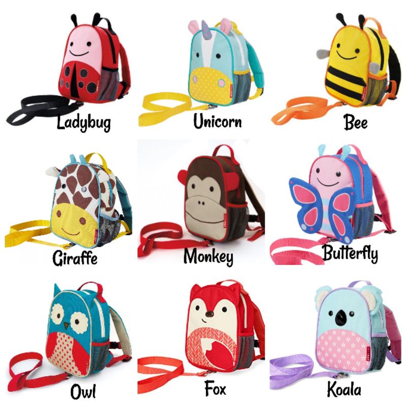 SKIP HOP ZOO LITTLE KID BACKPACKS; Ladybug,Giraffe,Owl,Unicorn