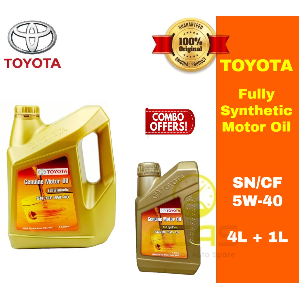 100% ORIGINAL Toyota 4L FREE 1L 5W40 Fully Synthetic SF CN - Engine Oil ...