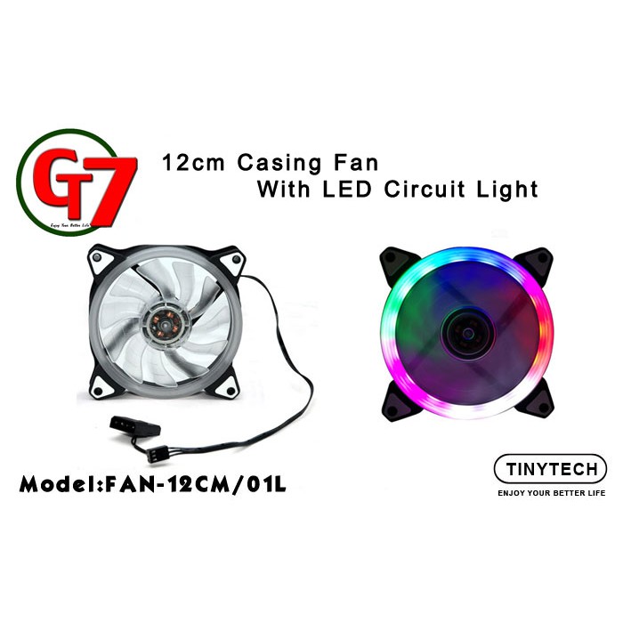 TINYTECH 12CM CASING FAN WITH LED CIRCUIT LIGHT (FAN-12CM/01L) | Shopee ...