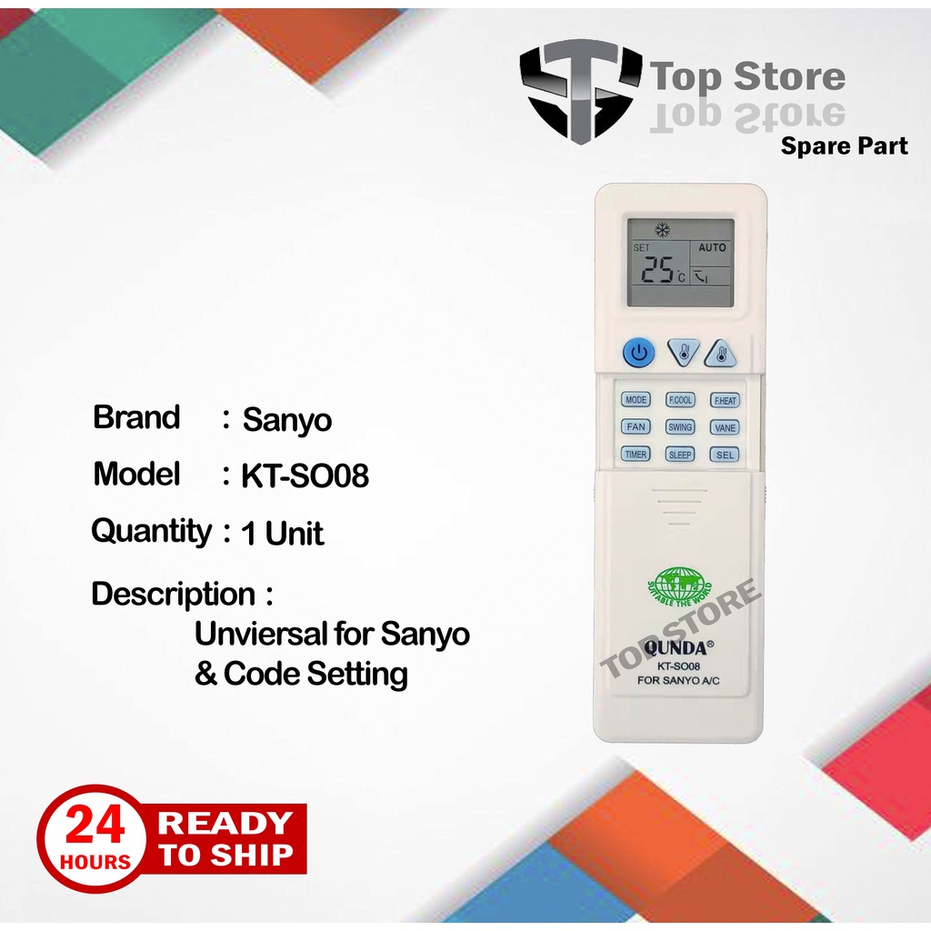 KTSO08 Sanyo Universal Multi Air Cond Remote Control Shopee Malaysia