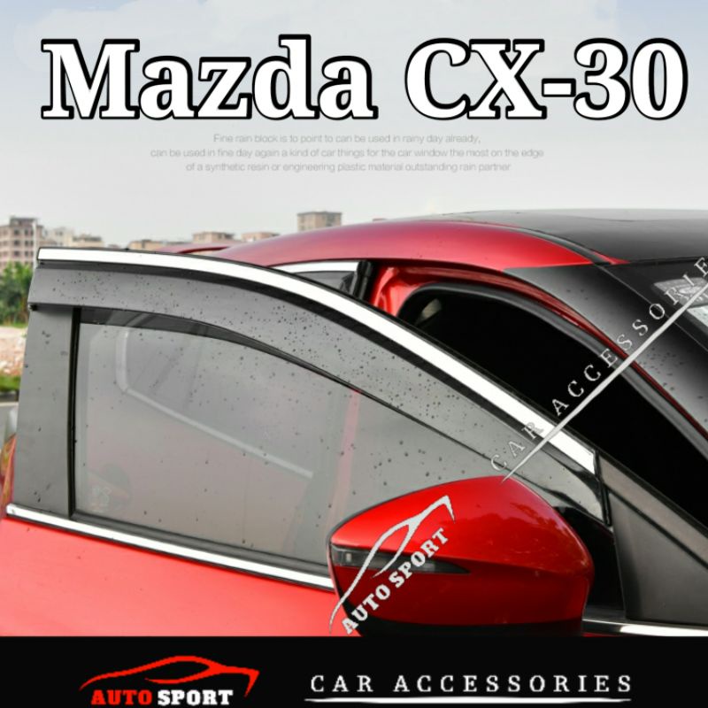 Mazda CX30 CX-30 Window Door Visor Wind Deflector Car Weather shield ( 6  pcs )