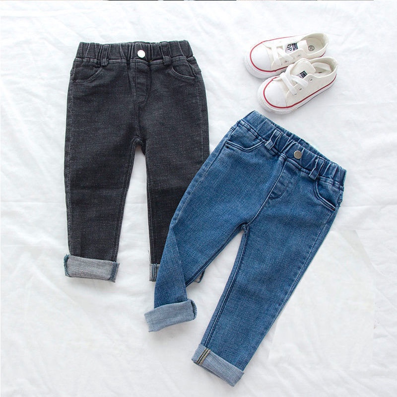 2023 Seluar Jeans Baby Girl Jeans Kids Girl Black Blue Long Pant