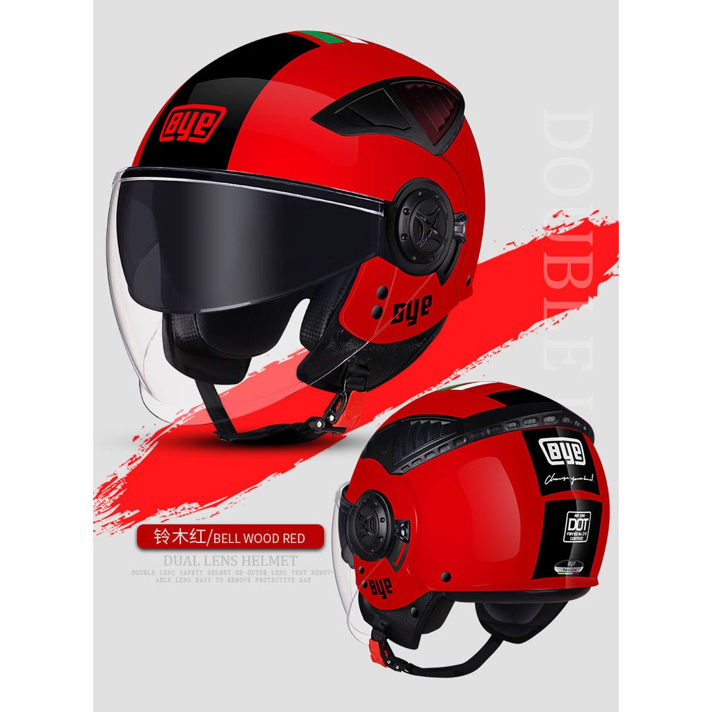 Ready stock KL BYE Motorcycle Open Half Face Helmet chopper Scooter