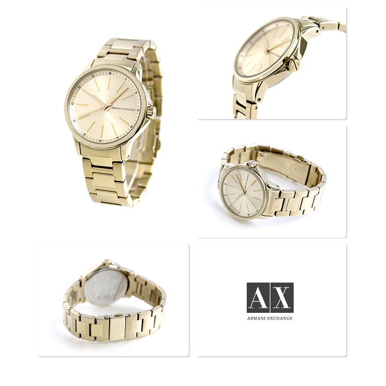 100 Original Armani Exchange Ladies AX4346 Gold Tone Stainless Steel Watch 2 Years International Warranty Shopee Malaysia