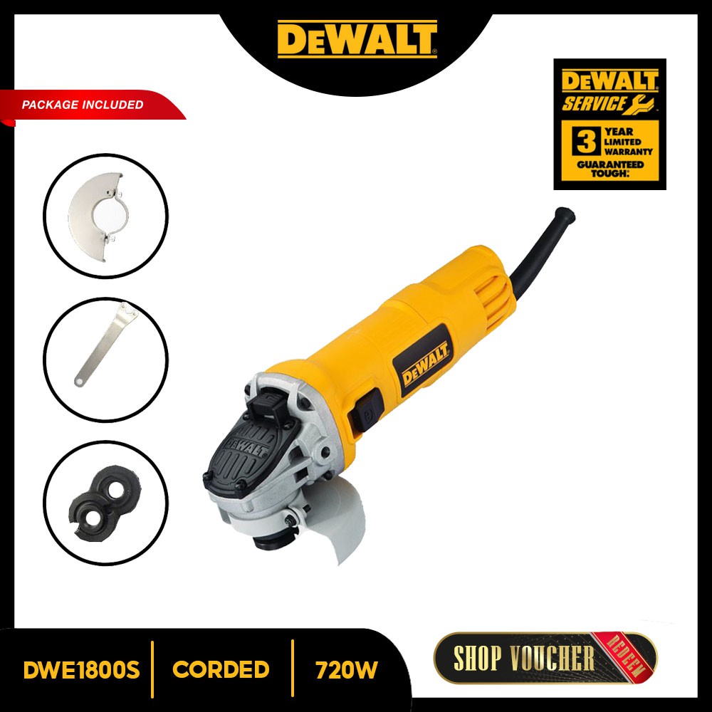 DEWALT DWE8100S 100MM 720W Slide Switch Small Angle Grinder | Shopee ...