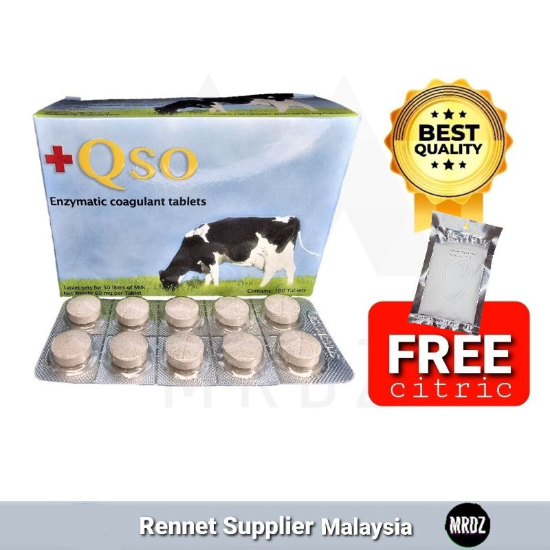 QSO vegetable 10 tablets + Free citric for making cheese
