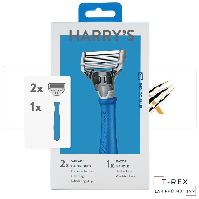 [AUTH Item] Harry's Premium Razor Dark Blue (Indigo Blue - 1 Handle 2 ...