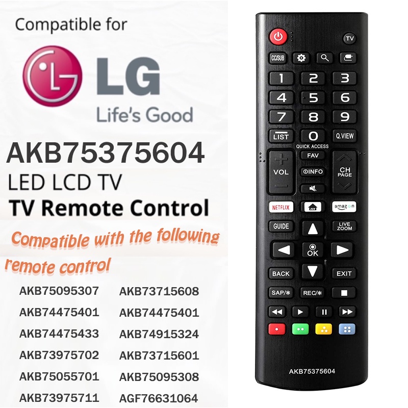  Universal Remote Control for LG Smart TV, All Models LCD LED 3D  HDTV Smart TVs AKB75095307 AKB75375604 AKB74915305 : Electronics