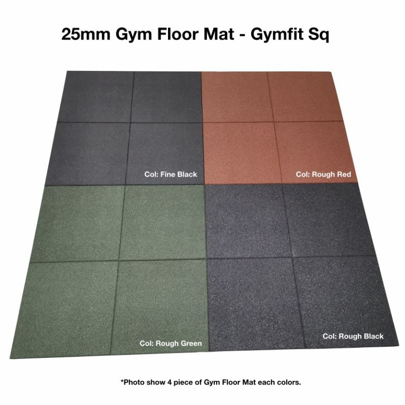 LIMITED TIME PROMOTION!!! 25MM RUBBER GYM FLOOR MAT - GYMFIT SQ/50CM X ...