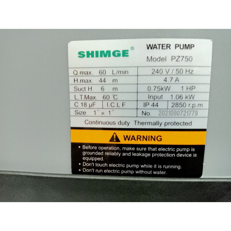 Shimge Pz Automatic Silent Self Priming Booster Pump Shopee Malaysia