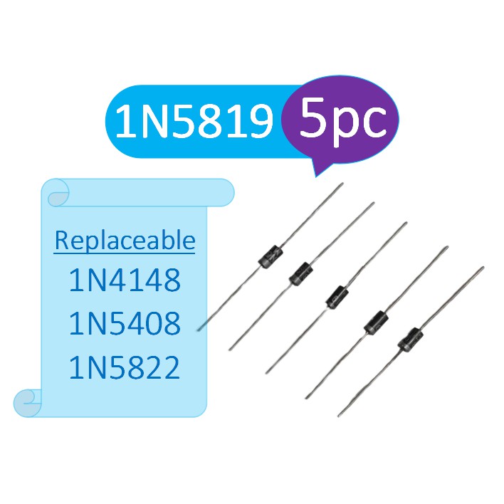 20 Stück 1N5819 Schottky Dioden DO-41 - 1A 40V