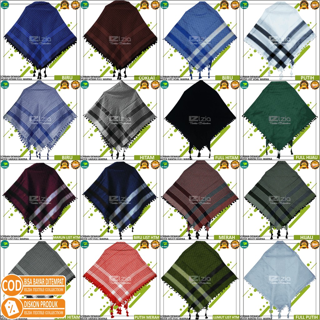 Various Adult Men's Turbans in Various Patterns and Colors pilihan ...