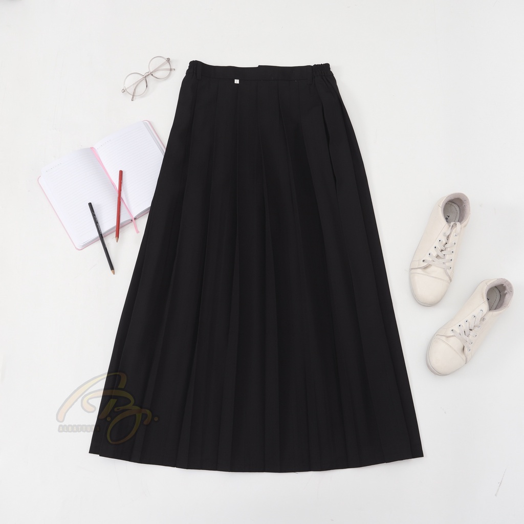 HITAM School Uniform Elementary School Uniform Long rempel Skirt Black ...