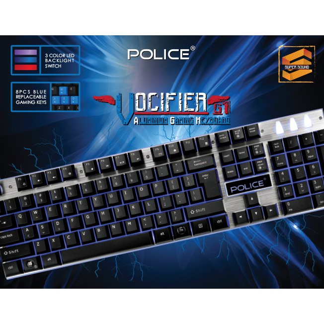 Police Aluminium Gaming Keyboard Vocifier G1 | Shopee Malaysia