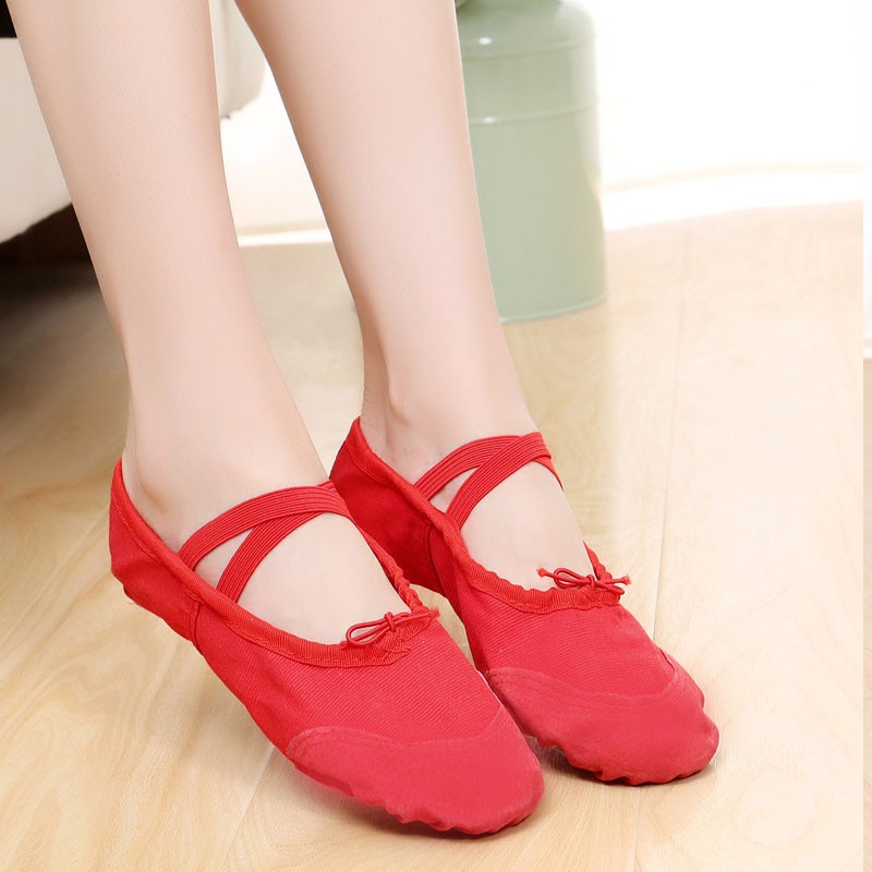 Childrens red best sale ballet shoes