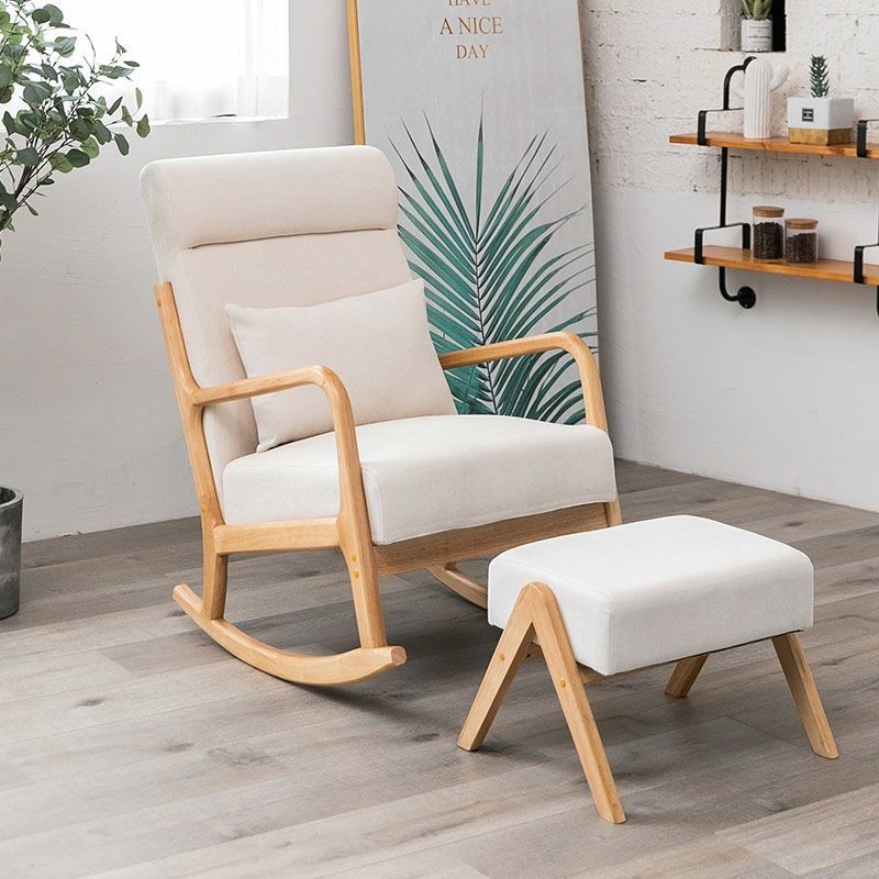 Nordic rocking chair solid wood adult balcony sofa lounge siesta ...