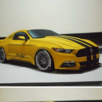 DIY handmade origami toy car model Ford Mustang sports car 3D paper ...