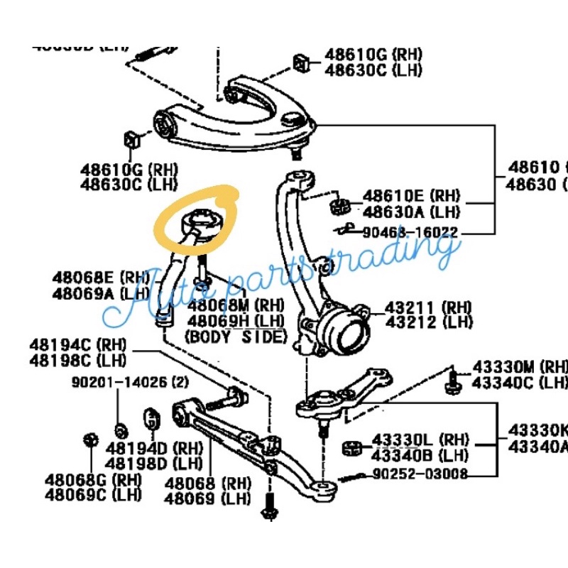 TOYOTA MARK 2 II CHASER JZX90 JZX100 FRONT TORSION BAR BUSH JAPAN 555