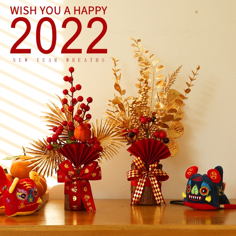 New Year Fortune Fruit CNY Artificial Flowers Spring Festival ...