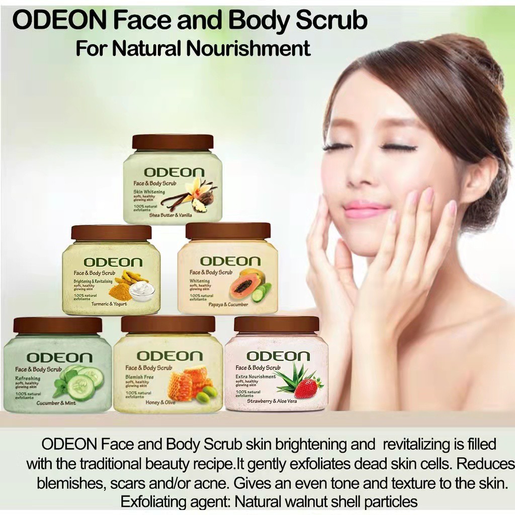 ODEON FACE & BODY SCRUB 500G /APRICOT & ALMOND / HONEY & OLIVE
