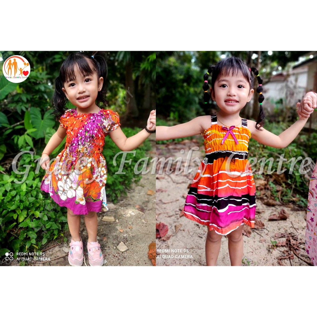 💖Ready Stock💖Dress Batik Kotton Budak/Kanak-kanak 1-3 Tahun