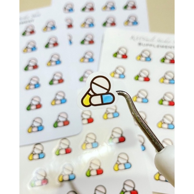 Supplement sticker / Cute sticker / Icon planner sticker / matte and ...