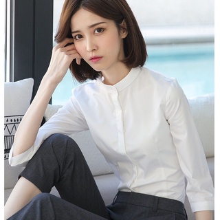 Ready Stock Women Casual Blouse Formal Long Shirt Black White Tops