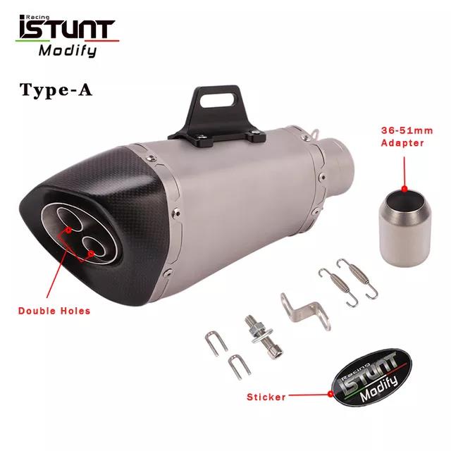 ISTUNT 300mm Universal Motorcycle Exhaust Escape Modified Carbon Fiber