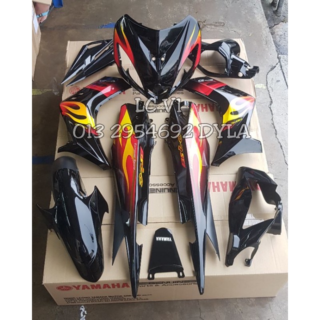 COVERSET LC V1 MERAH API FULL HITAM | Shopee Malaysia