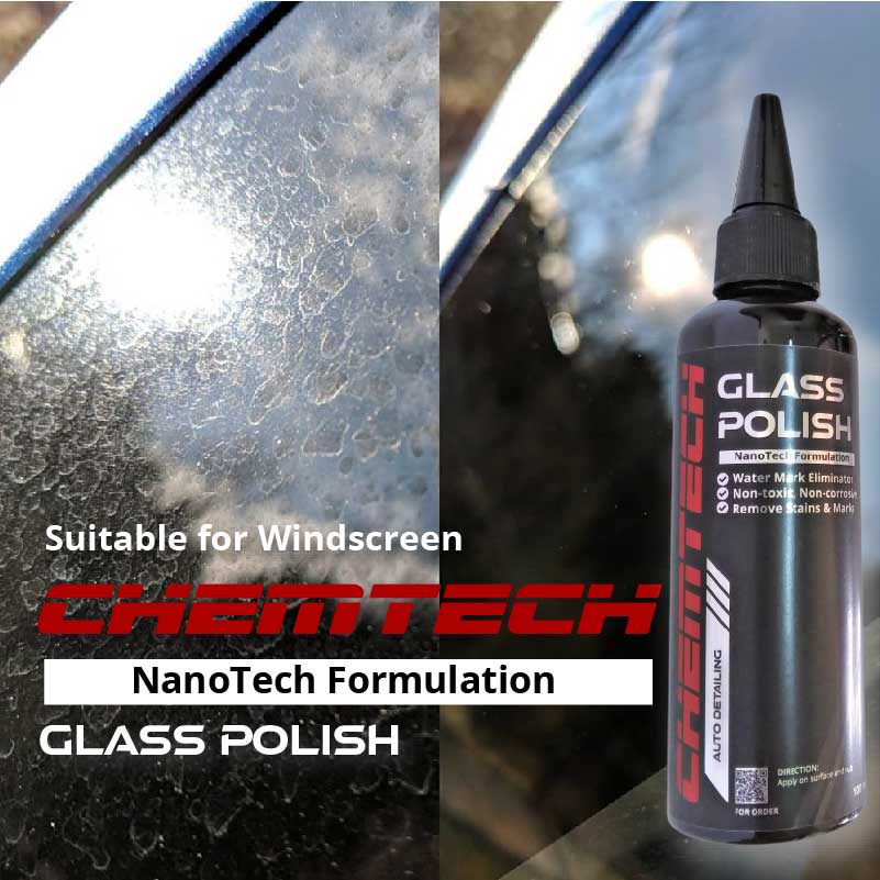 CHEMTECH Glass Polish Watermark, Oil Film, Scratches Remover for