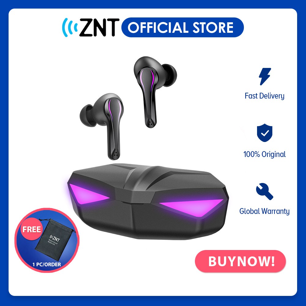 ZNT GamePods Gaming Earphones Dual Mode Wireless Bluetooth Gaming Headphone Ultra low latency For PUBG Perfect Wireless Shopee Malaysia