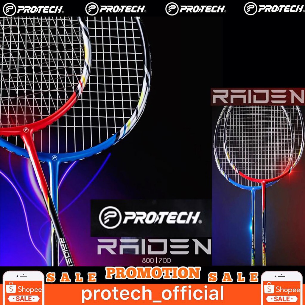PROTECH RAIDEN 700 LIGHTNING RACKET RACQUET (FREE GRIP + FREE STRING ...