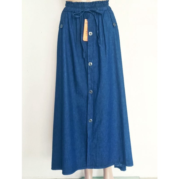 🔥Denim Skirt A Line Korean Fashion With Pocket. Skirt Jeans Butang ...