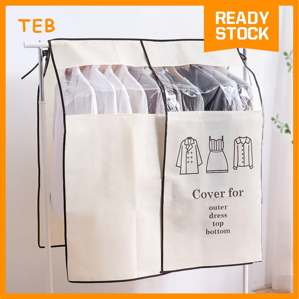 Wardrobe Clothes Cover Rack Hanging Cover Cloth Hanger Cover Clothes ...