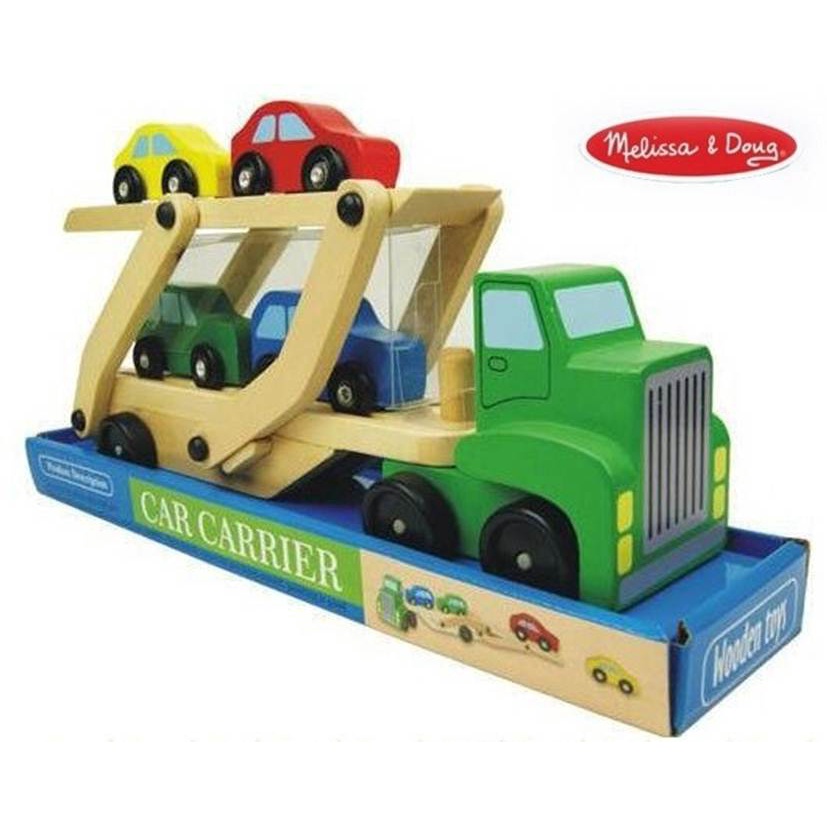 Melissa and doug wooden truck 2024 car carrier