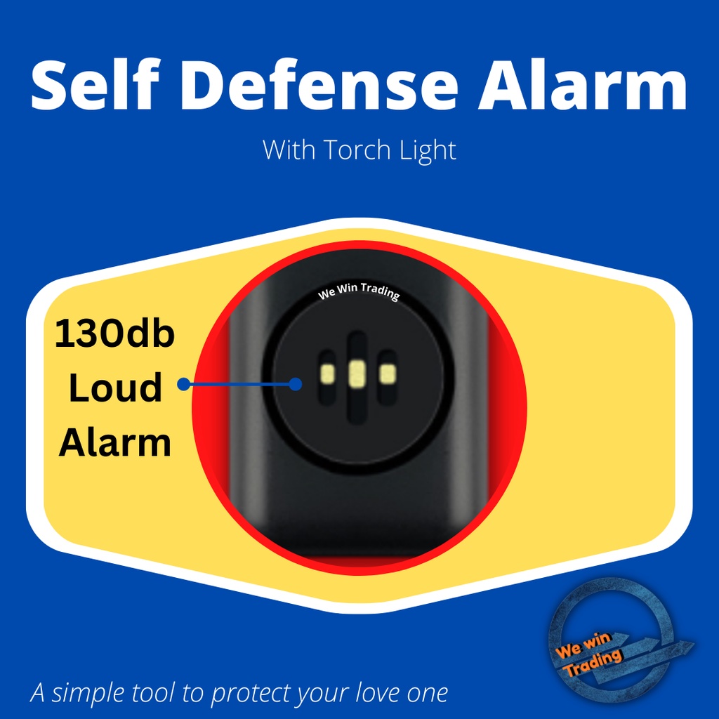 Self Defense USB Rechargeable Alarm,130 DB Loud Siren With LED Strobe Light,Keychain Design For Easier Carrying, Personal Alarm For Women
