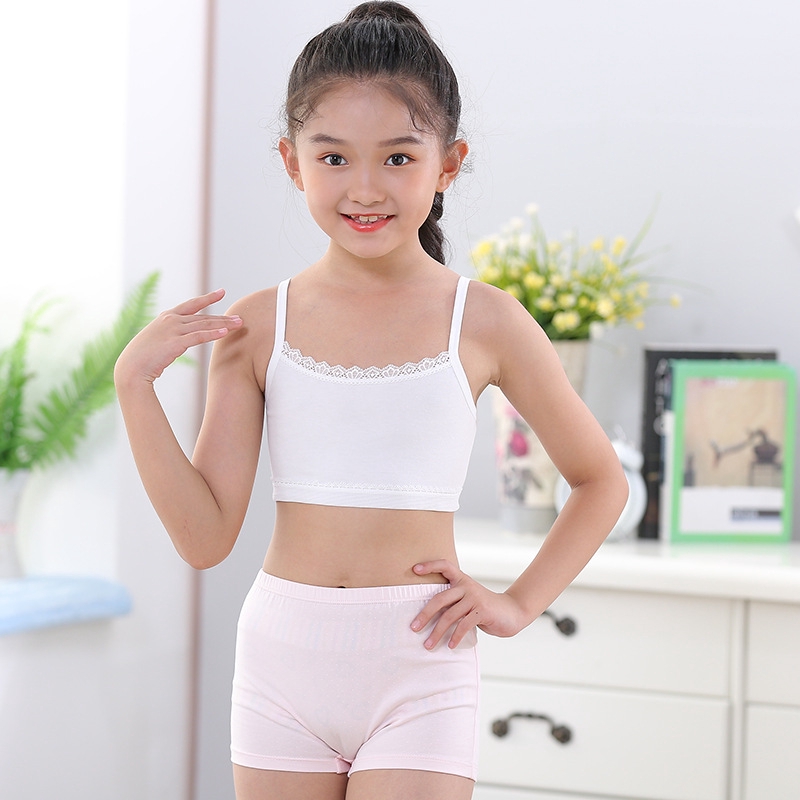 ausuky Kids Girl Student Underwear Sport Training Cotton Puberty