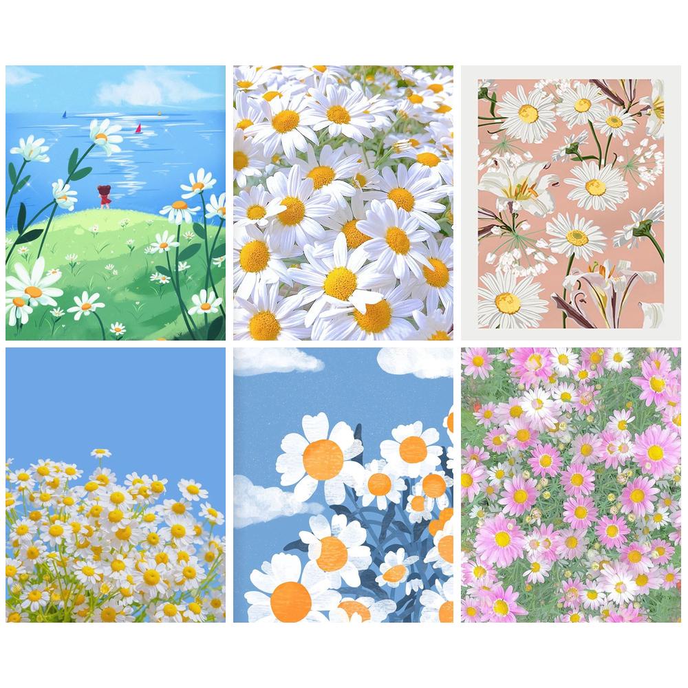 RUOPOTY 60x75cm/50x65cm/40x50cm Frame Drawing By Numbers Flower Daisy ...