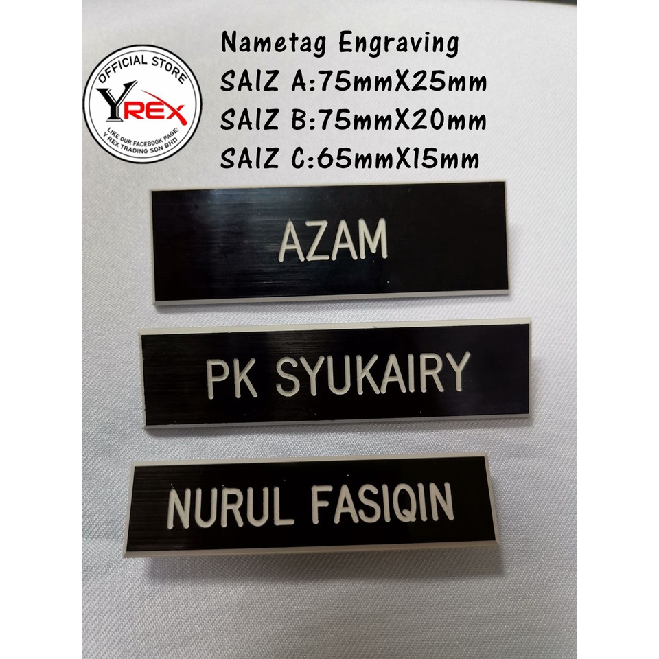 Name Tag Engrave Saiz A,BC (Siap 3 hari)-PIN / MAGNET | Shopee Malaysia