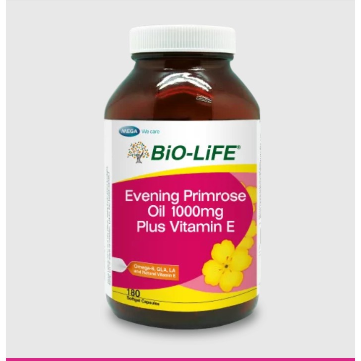 BioLife Evening Primrose Oil 1000mg Plus Vitamin E 180s [EXP 03/2024