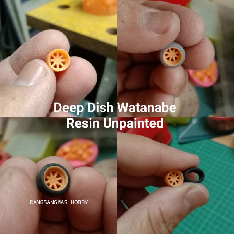 NO AXLE hole Unpainted Resin Deep Dish RS Watanabe Rim Hotwheels Tomica ...