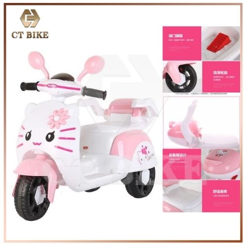 CTBIKE Kids Ride On Hello Kitty Scooter Electric Motorcycle For ...