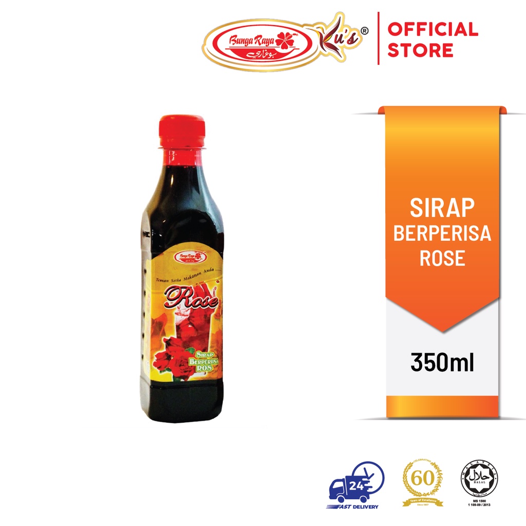 BUNGA RAYA KUS Rose Syrup 350ml || BUNGA RAYA KUS Pati Sirap Berperisa ...